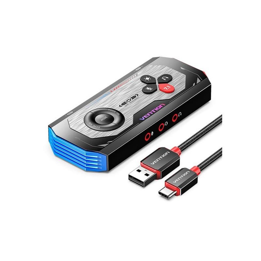Tarjeta De Sonido Vention Amplificador Gaming 71 Usb-c 3x Jack 35mm
