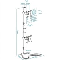 Soporte De Sobremesa Monitor Tooq 17-32 9kg 2 Brazos Vertical Gira/incli