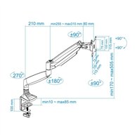 Soporte De Mesa Tv Monitor Tooq Giratorio Inclinable 13-32 1 Brazo Silver
