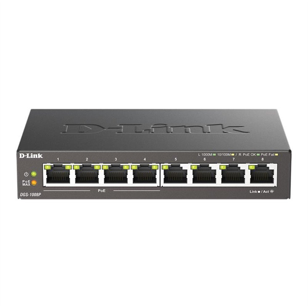 Switch D-link Gigabit 8 Puertos Dgs-1008p/e (4xpoe)