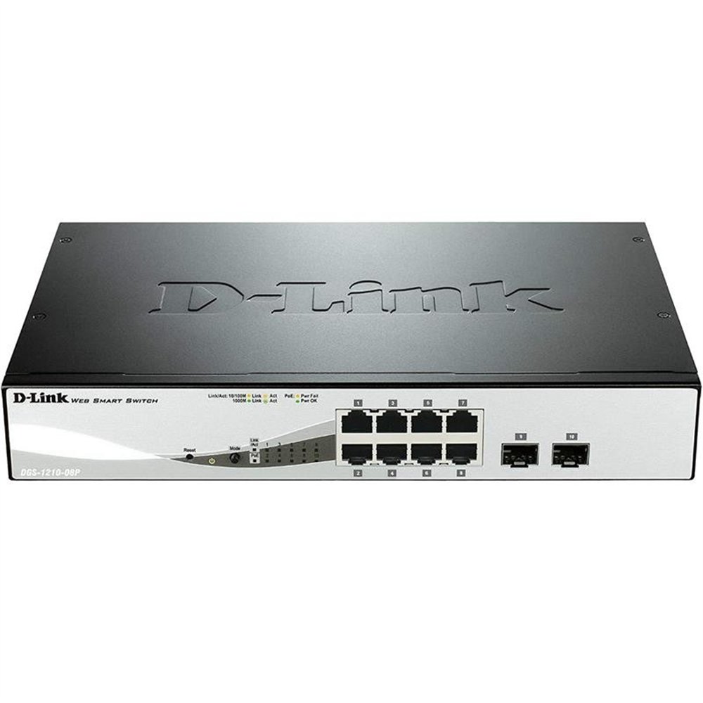 Switch D-link Gigabit 8 Puertos Dgs-1210-08p Poe Uplink