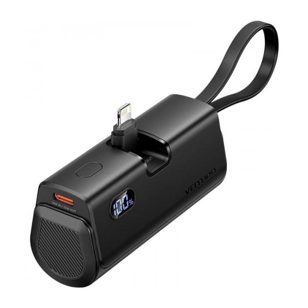 Powerbank Vention 4800mah Usb-c Lightning Plegable 22.5w Black