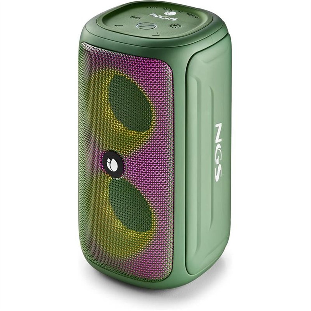 Altavoces Ngs Roller Beast Rgb Portatil Waterproof Ipx5/bt/usb/aux/fm Green