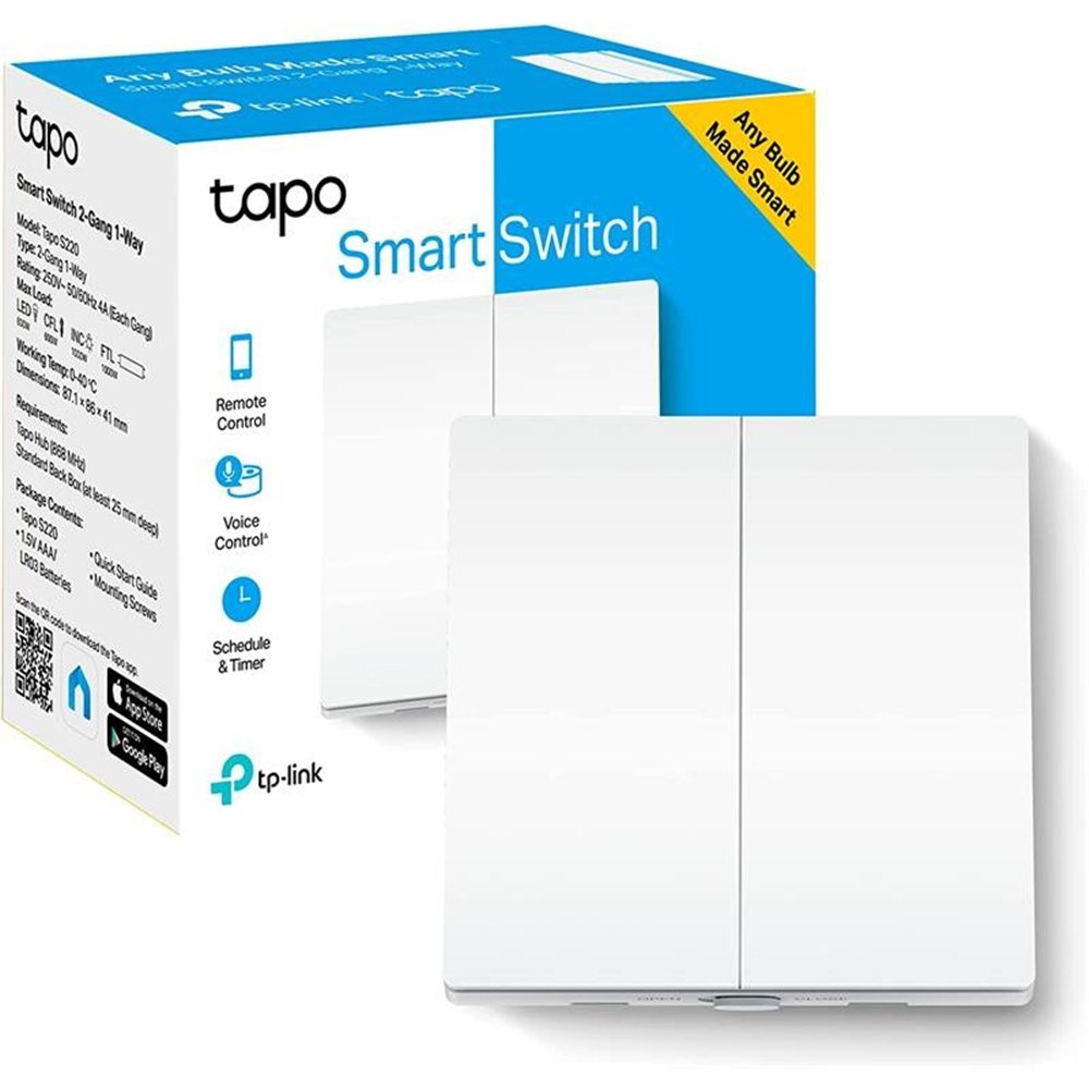TP-Link Tapo S220 interruptor inteligente doble Wi‑Fi | Informatica Canarias