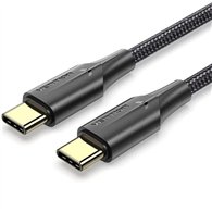 cable usb-c vention tipo usb-c/m - usb-c/m 3a 60w led 1m black