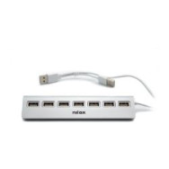 Hub Nilox Usb 2.0 A 7xusb 2.0 Aluminio Gris (nxhu7alu2)