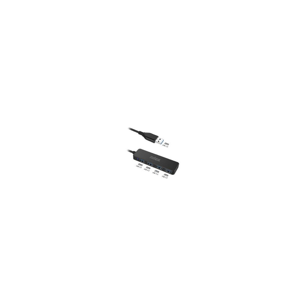 Hub Nilox Usb-a 3.0 A 4xusb-a 3.0 Negro (nxhub402)