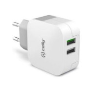 Cargador De Pared Celly 2xusb-a Blanco (tc2usbturbo)