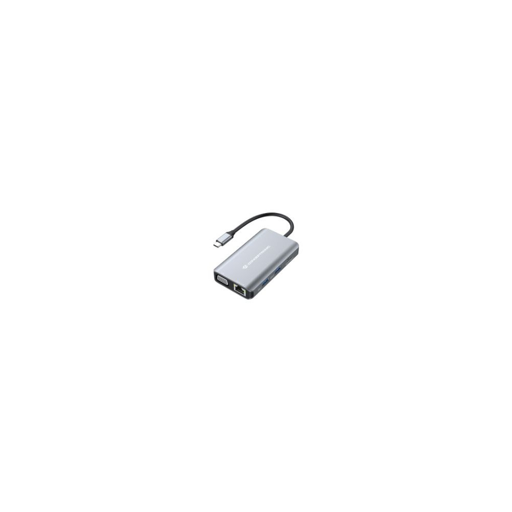 Adaptador Conceptronic Usb-c 7en1 100w Gris (donn21g)