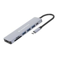 Adaptador Conceptronic Usb-c 7en1 100w Gris (donn19g)