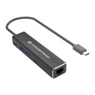 Adaptador Conceptronic Usb-c A Usb/rj45 Hub (abby13b)