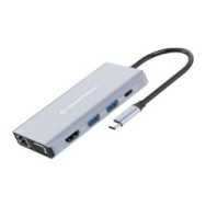 Adaptador Conceptronic Usb-c 10en1 100w Gris (donn20g)