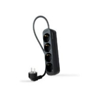 Regleta Nanocable 4xschuko 1.4m Negra(10.37.0004-ns-bk)