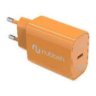 Cargador Pared Nubbeh 1usb-c 25w Naranja (nbwallchco25)