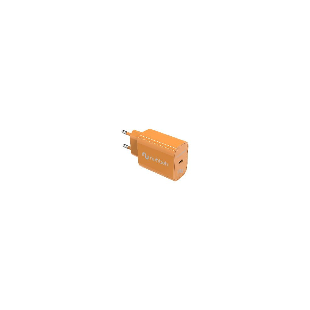 Cargador Pared Nubbeh 1usb-c 25w Naranja (nbwallchco25)