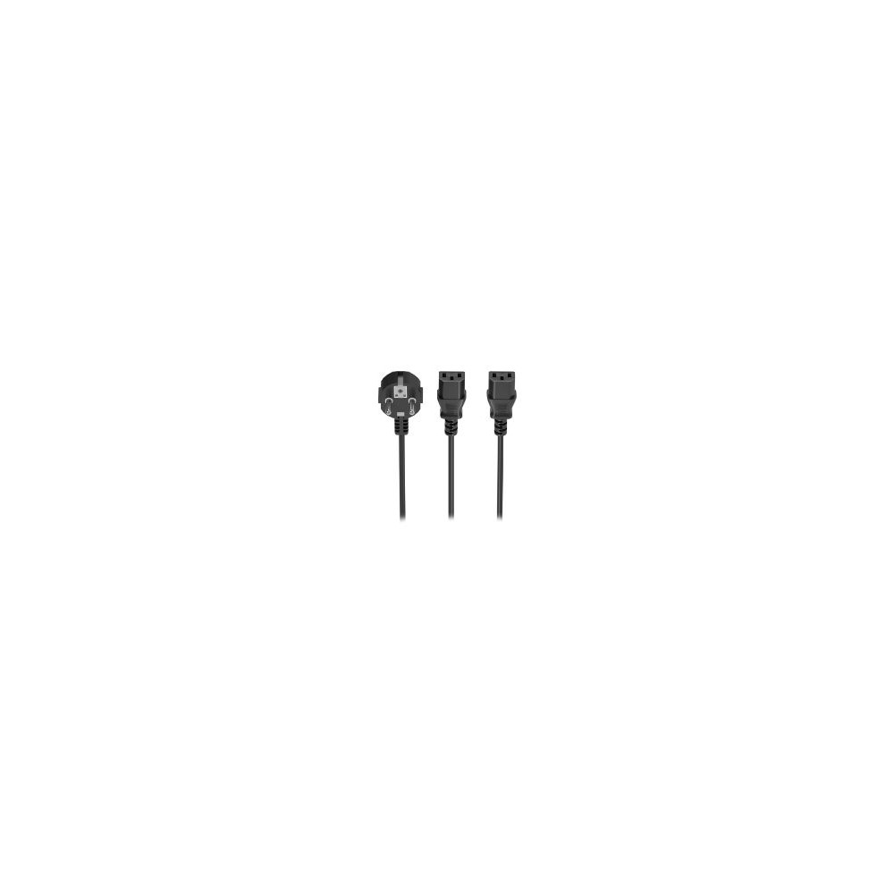Cable Cpu Aisens Cee7/m-2xc13/h 1.8m Negro (a132-0864)