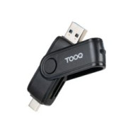 Lector De Tarjetas Tooq Usb-a Usb-c Negro (tqr-3003b)