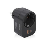 Enchufe Aisens 1toma 1usb-c 1usb-a (asps-1a1c07-bk)
