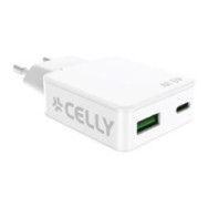 Cargador Celly Slim 45w 1usb-a 1usb-c (slimtc1c1a45wwh)