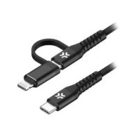 Cable Celly Usb-c A Usb-c/lightning 100w (usbc2in1bk)