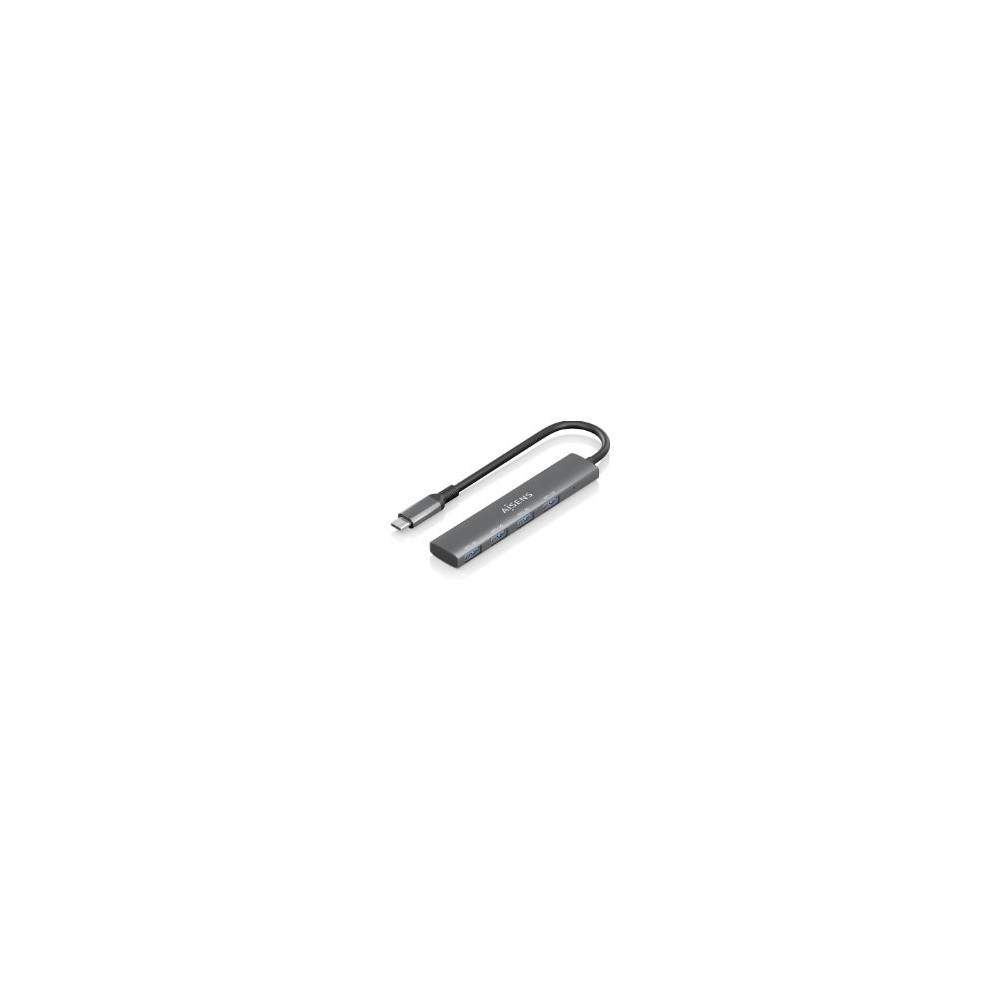 Hub Aisens Usb-c/m A 4xusb-a/h 15cm Gris (a109-0943)