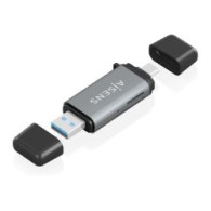 Lector Tarjetas Aisens Usb-a/c 3.0 Gris (ascr-2ac11-gr)