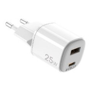 Cargador Celly Usb-a Usb-c 25w Blanco (uptc1usb1usbc25)
