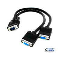 Nanocable 1xvga/m A 2xvga/h 45cm Negro (10.15.2000)