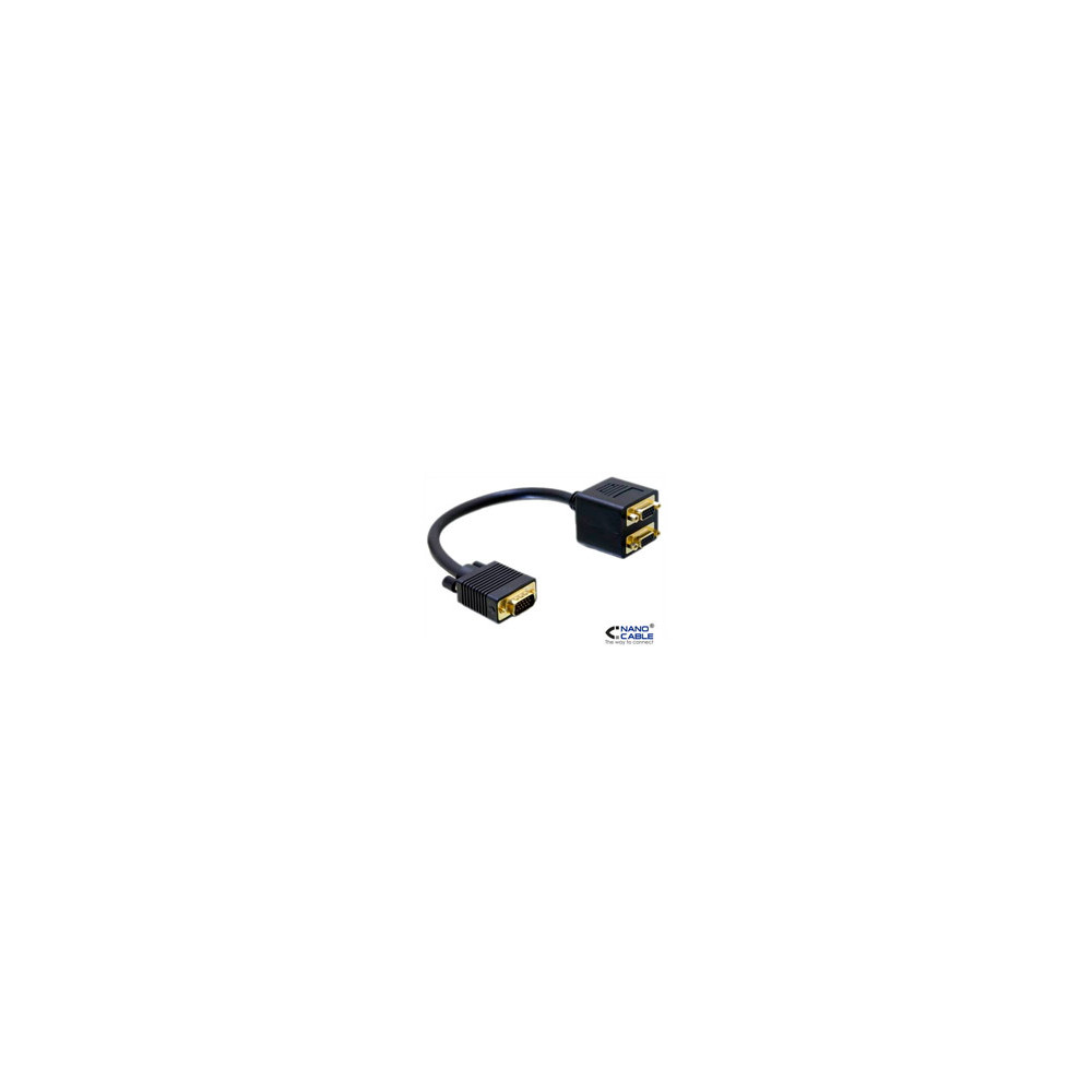 Nanocable 1xvga/m A 2xvga/h 20cm Negro (10.15.1900)