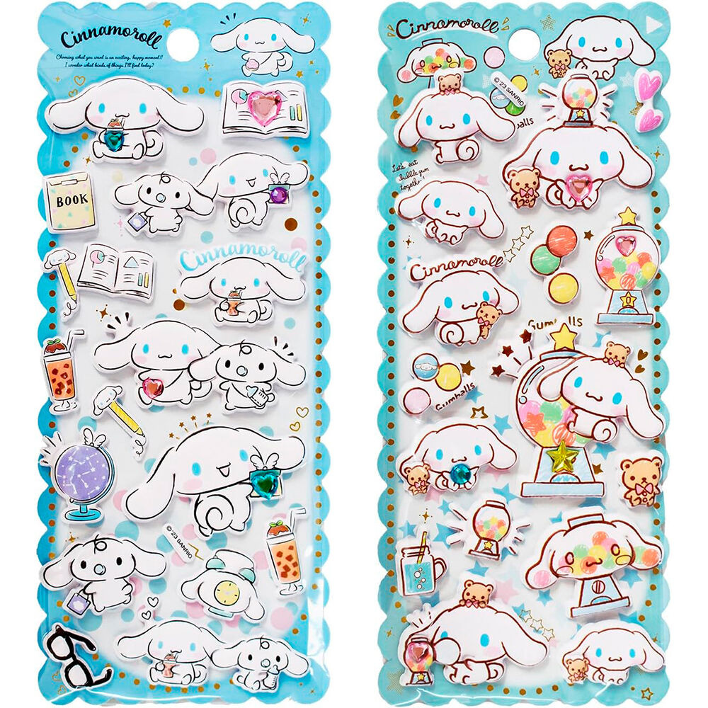 Pegatinas relieve Cinamoroll Hello Kitty surtido
