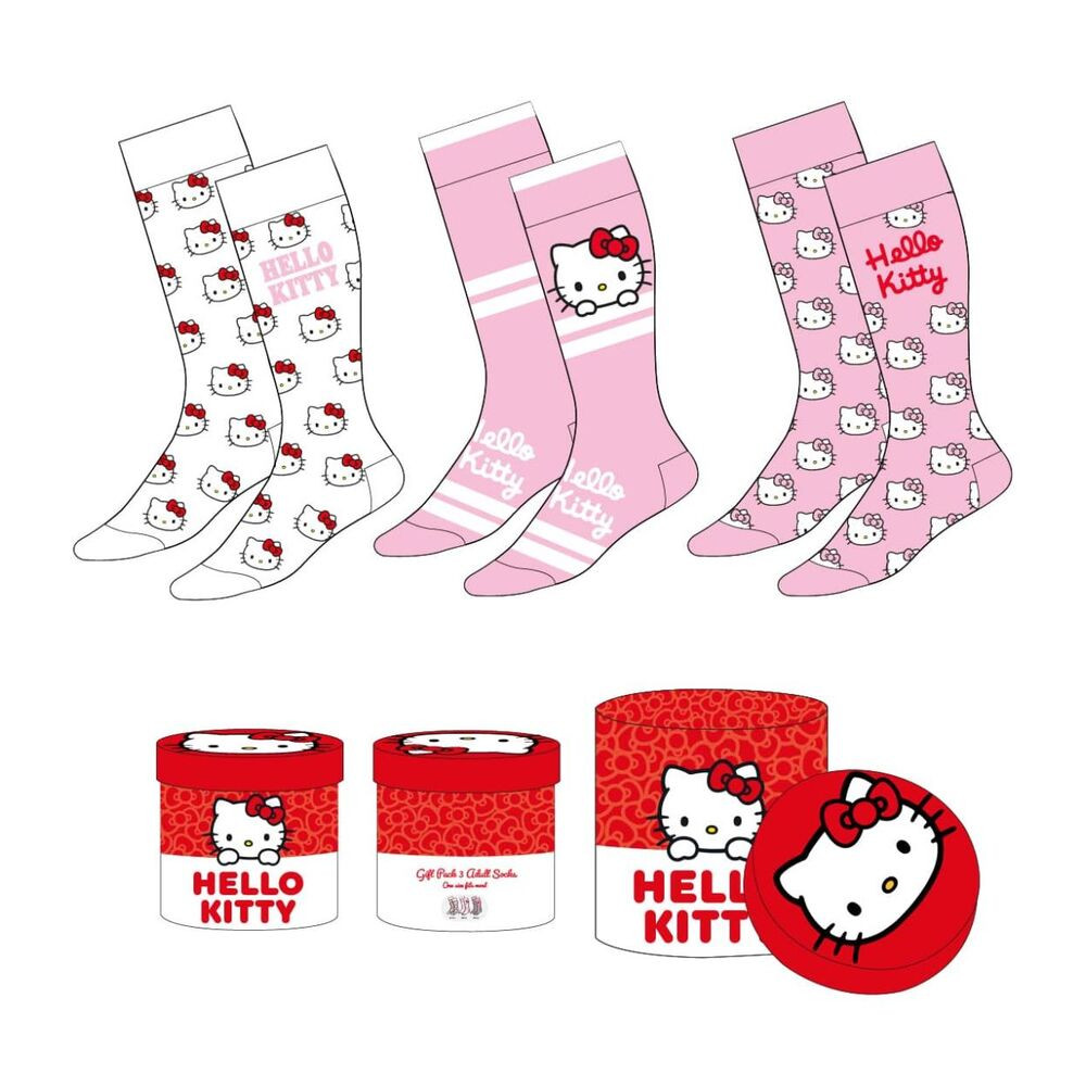 Set 3 calcetines Hello Kitty adulto