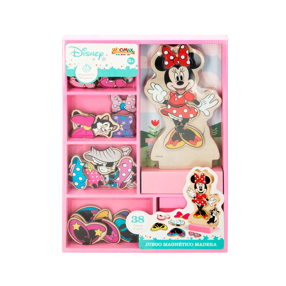 Juego magnetico madera vestidos Minnie Disney