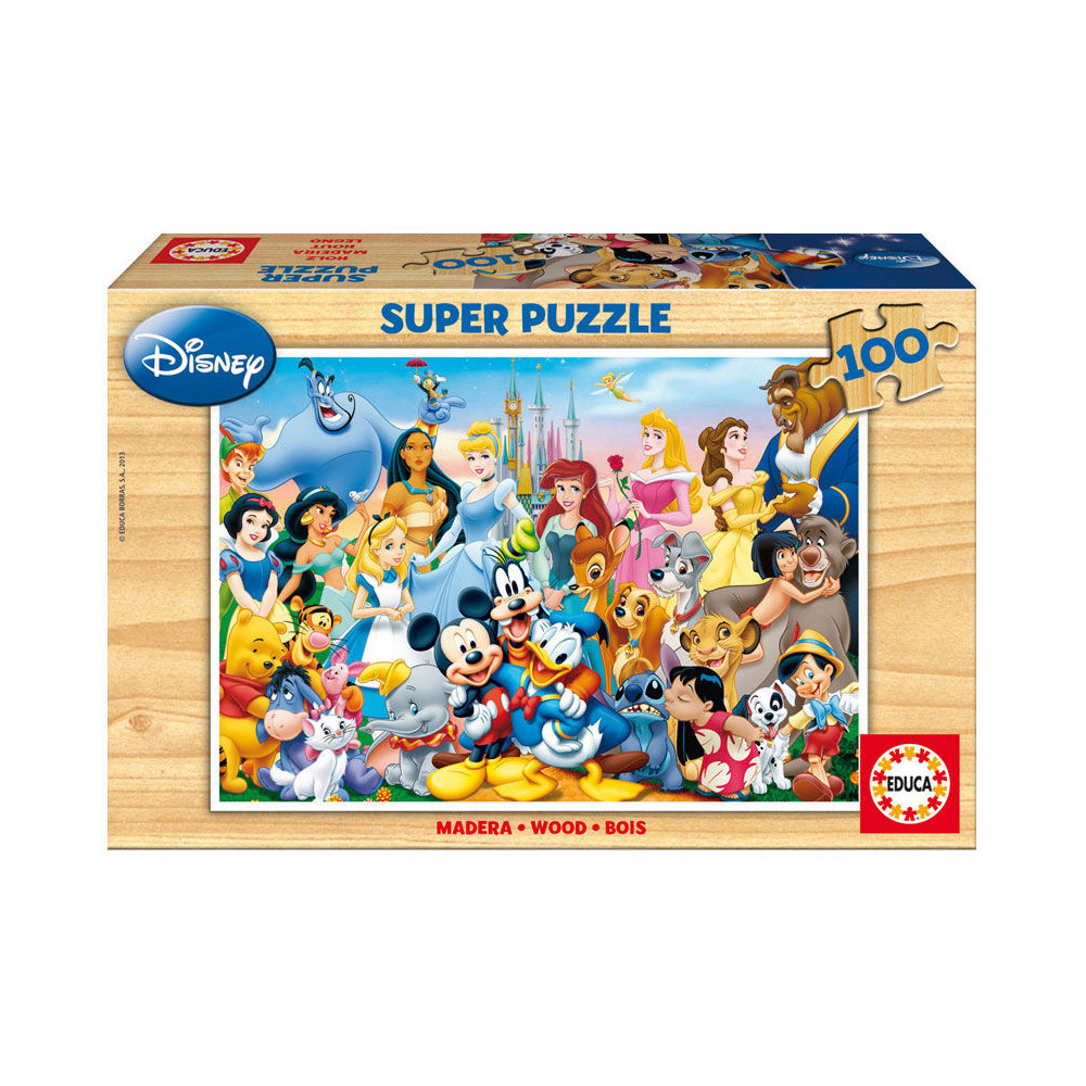 Puzzle El Maravilloso Mundo de Disney madera 100pzs