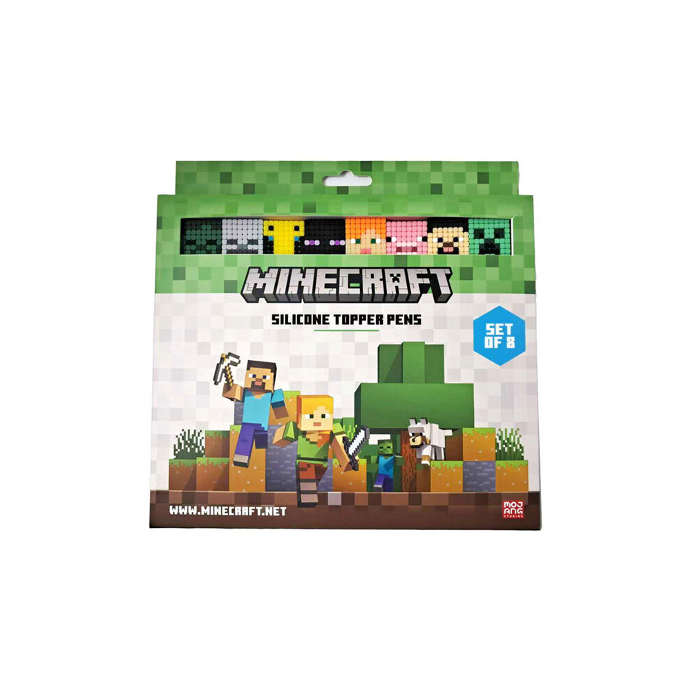 Blister 8 Boligrafos Punta Fina Topper Minecraft