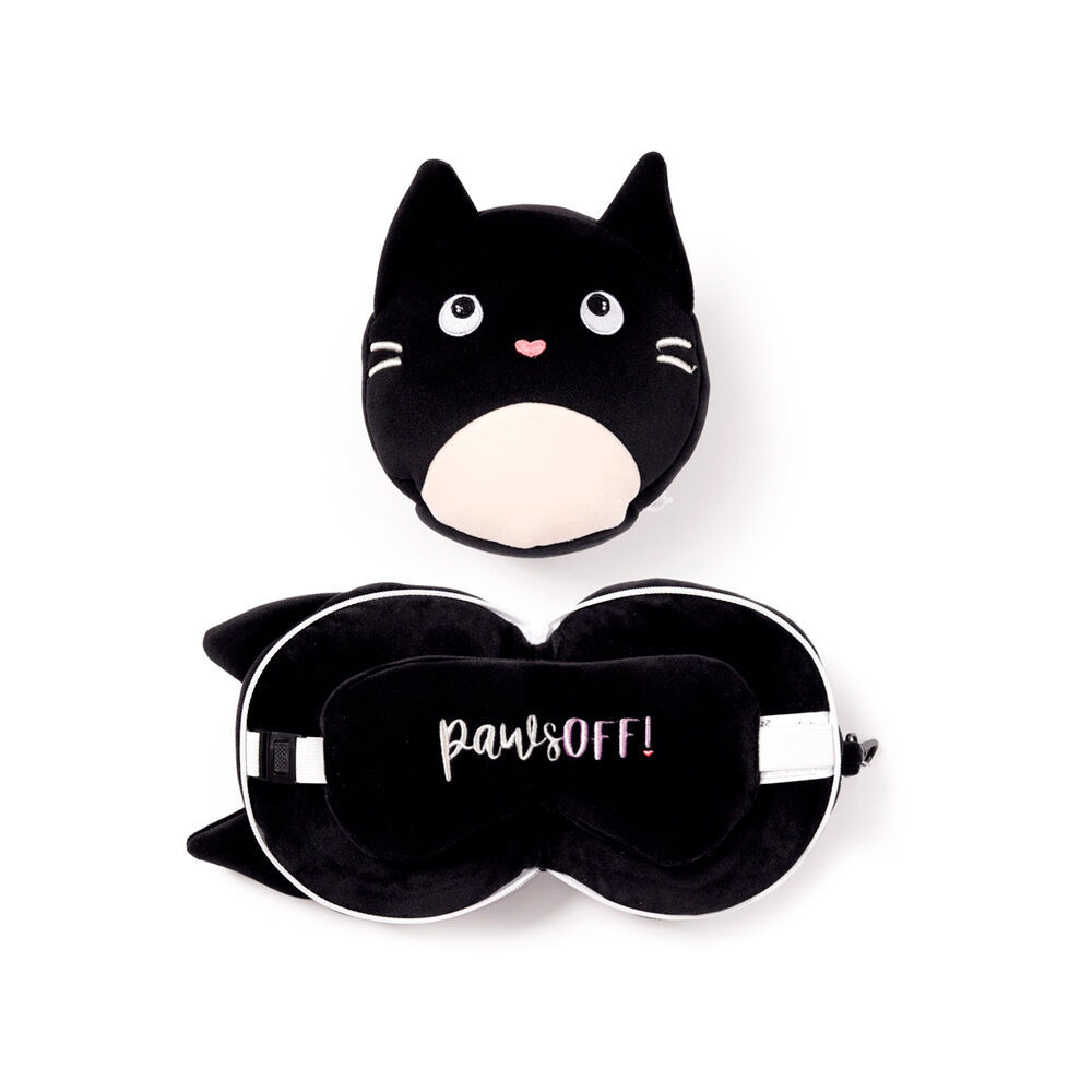 Almohada viaje antifaz Gato Feline Fine Relaxeazzz
