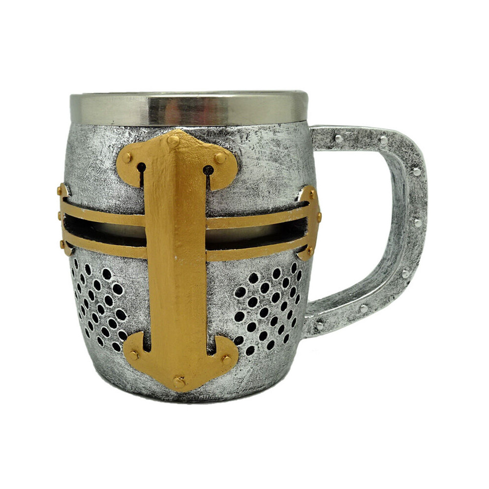 Jarra Caballero Medieval Casco de Plata y Oro
