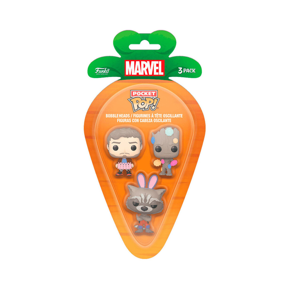 Blister 3 figuras Carrot Pocket POP Marvel Guardianes de la Galaxia Pascua