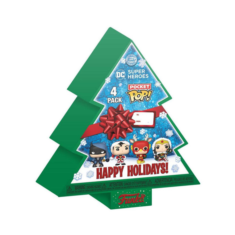 Arbol Navidad con 4 figuras Pocket POP DC Comics Tree Holiday Exclusive