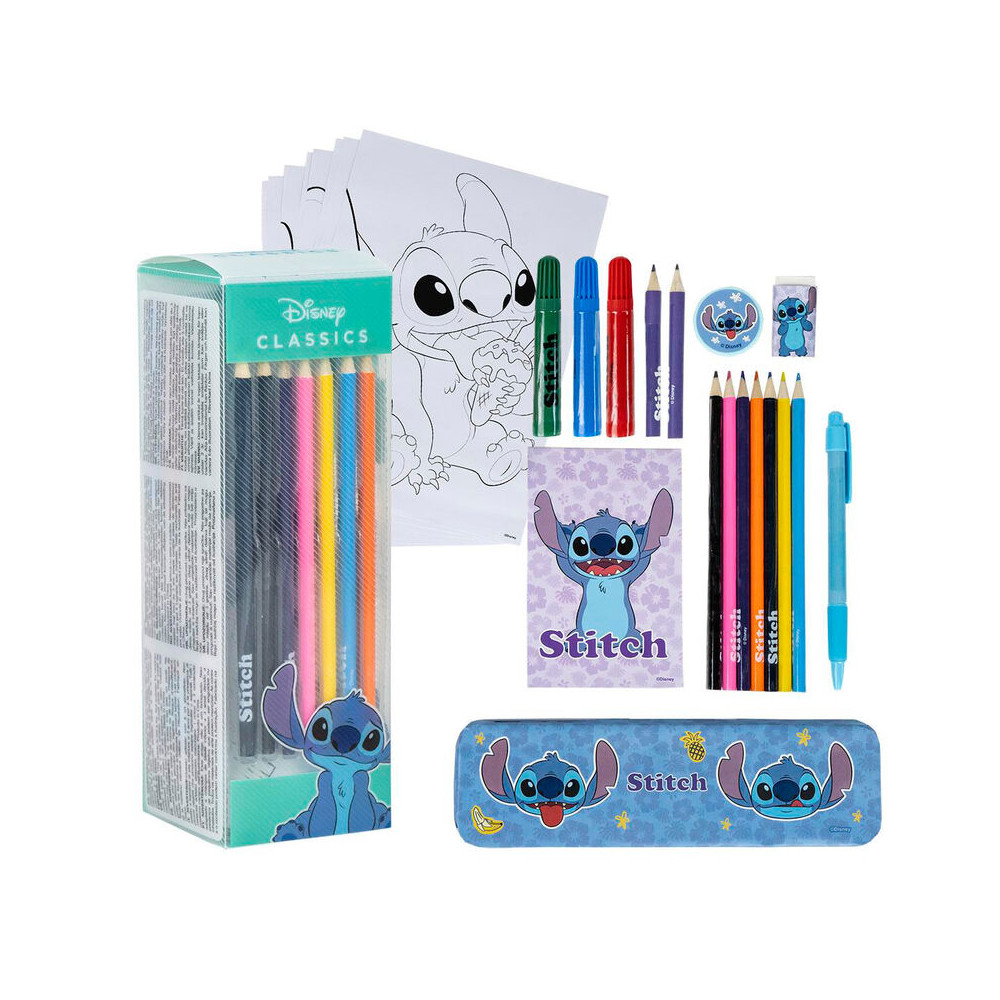 Set papeleria coloreable Stitch Disney