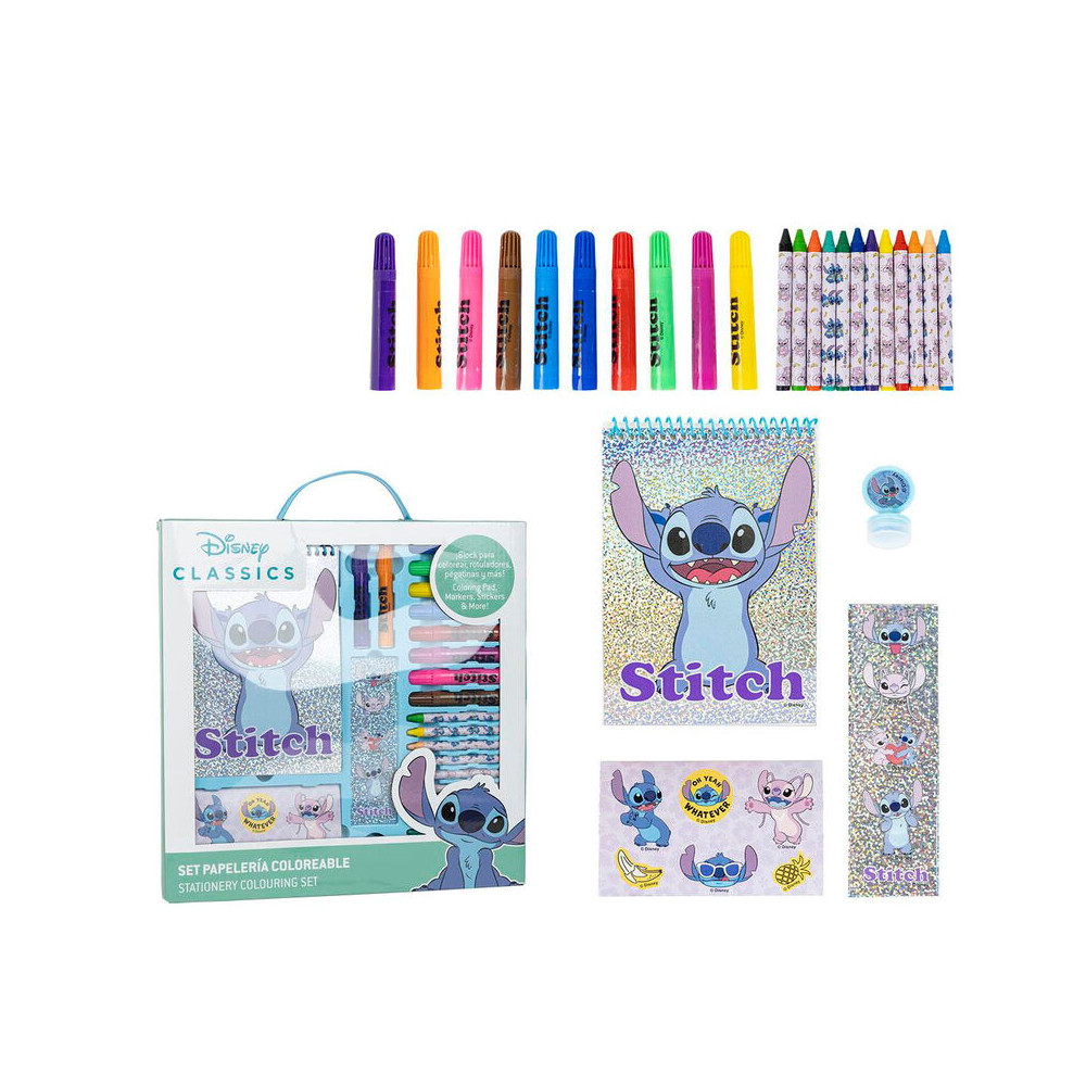 Set papeleria coloreable Stitch Disney