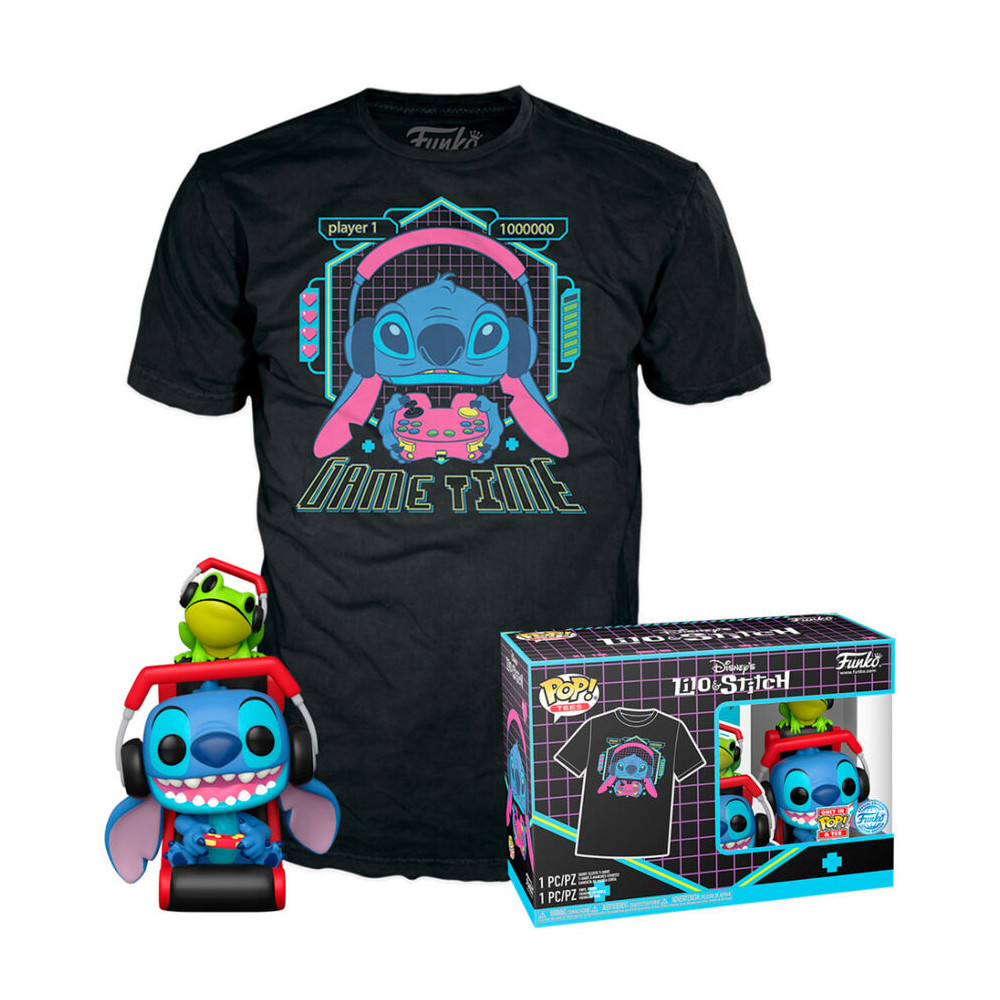 Set figura POP &38 Tee Disney Stitch Gamer Stitch with Frog