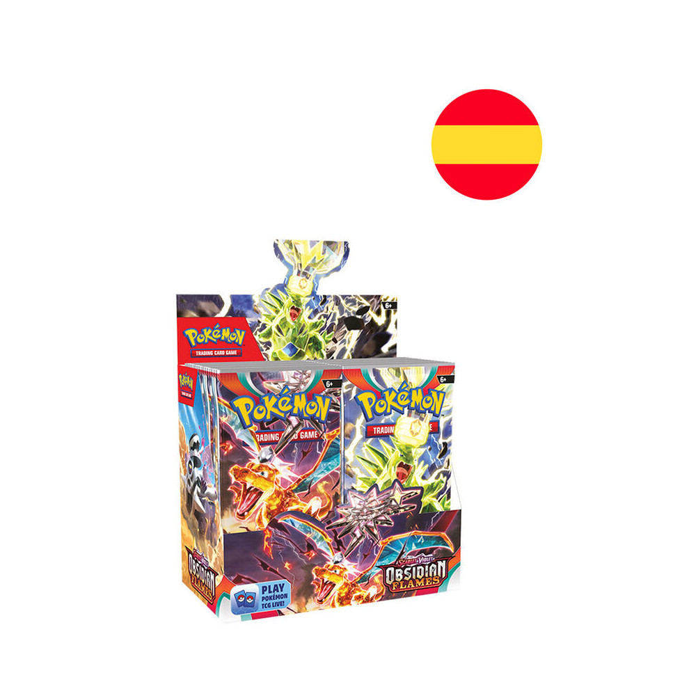 Sobre cartas Llamas Obsidianas Escarlata y Pupura Pokemon español