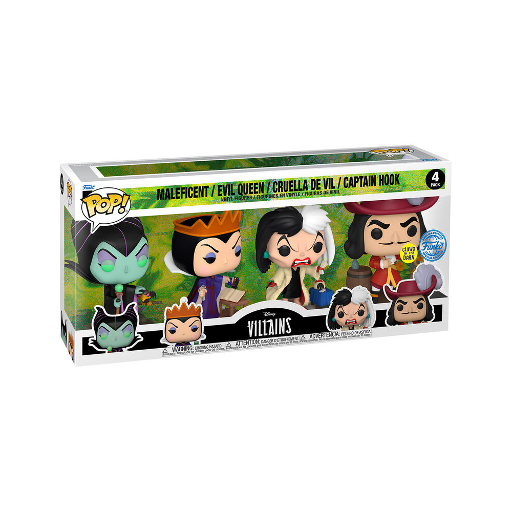 Blister 4 figuras POP Disney Villanas