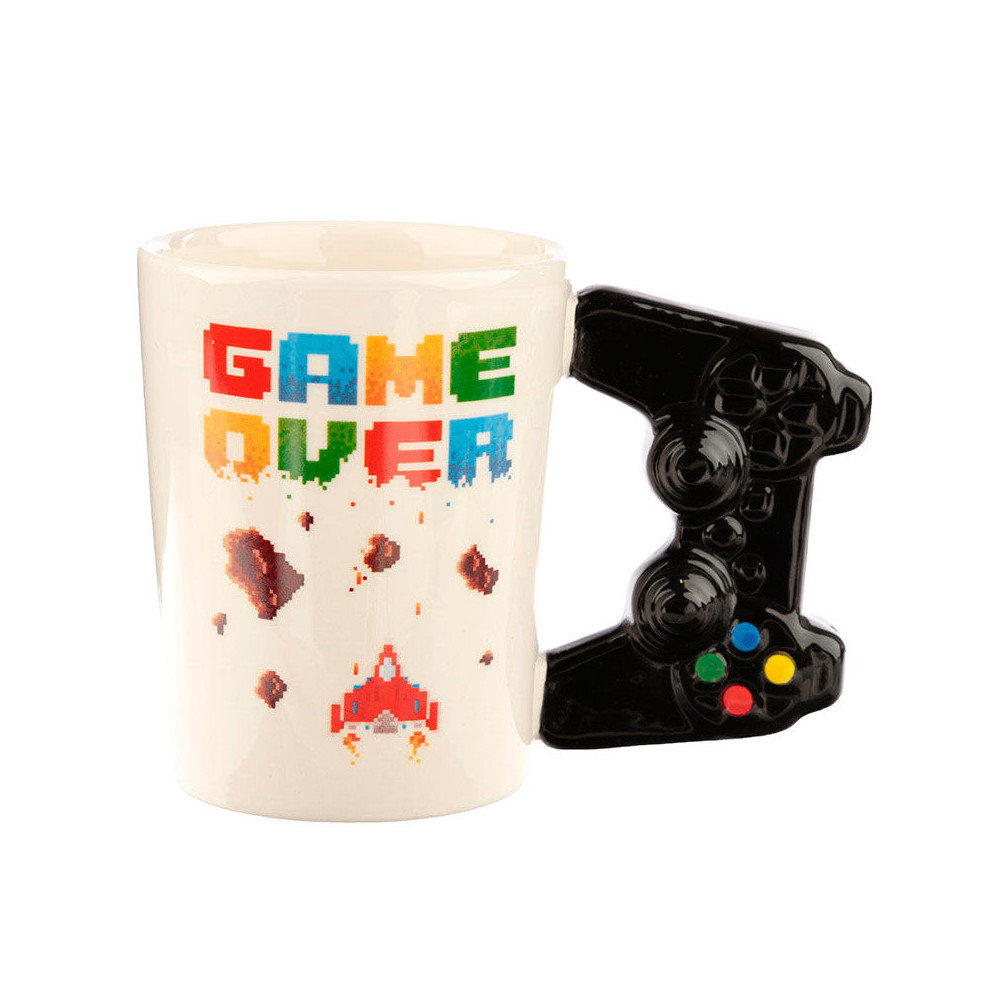 Taza asa 3D Mando Videojuego Pixel Game Over