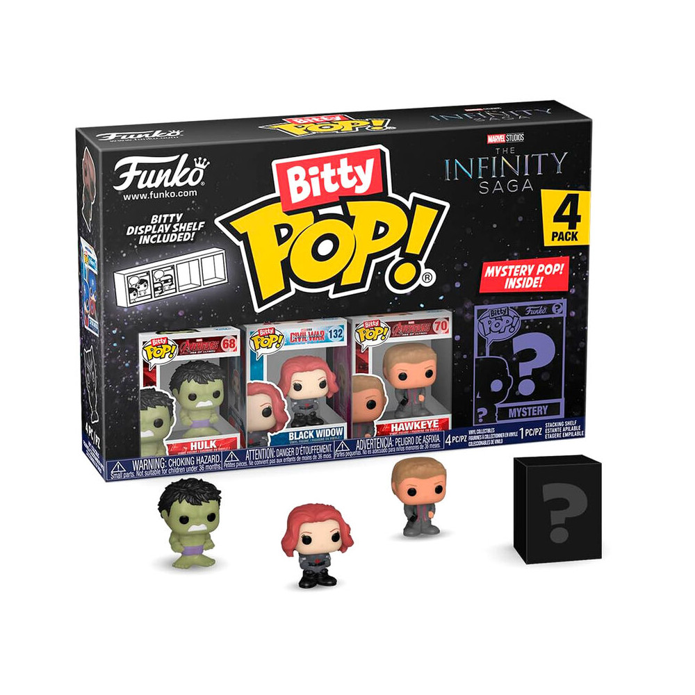 Blister 4 figuras Bitty POP Marvel The Infinity Saga Hulk
