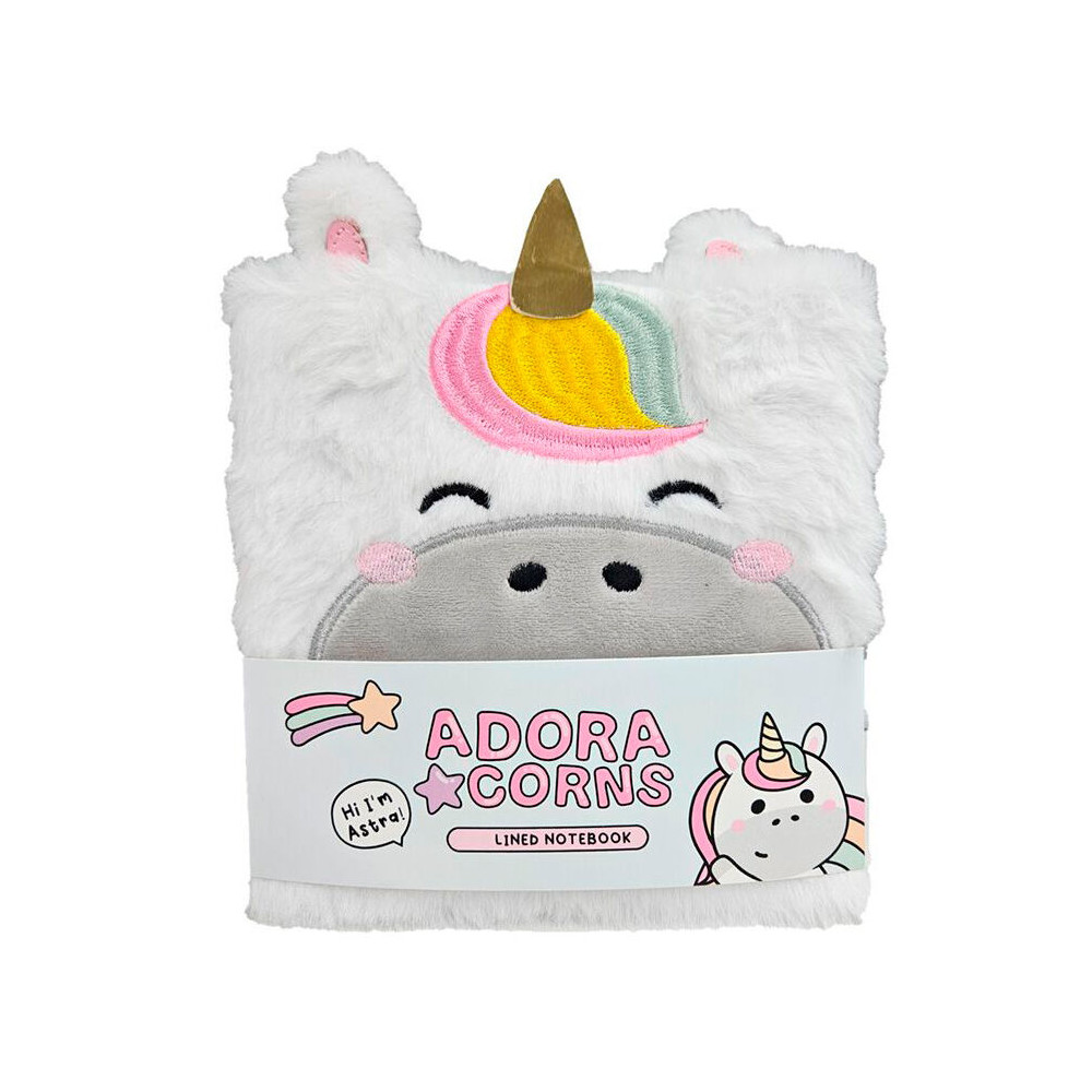Cuaderno peluche A5 Unicornio Adoracorns