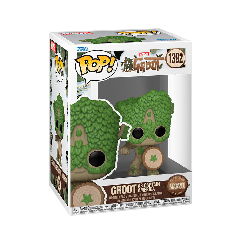 Figura POP Marvel We Are Groot - Groot as Capitan America