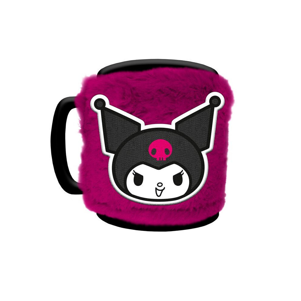 Taza funda de peluche Kuromi Hello Kitty 440ml