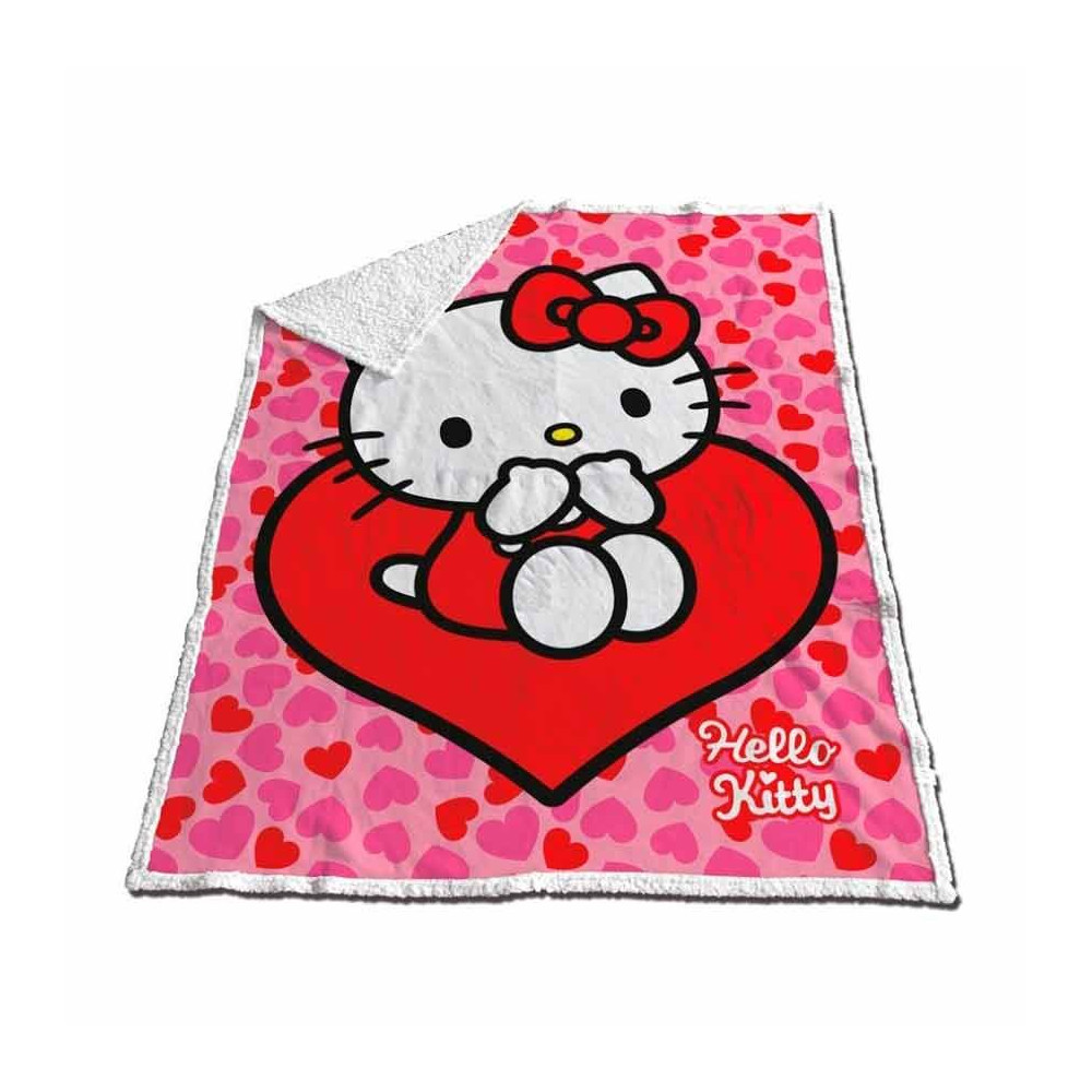 Manta coralina sherpa Hello Kitty 120x150cm