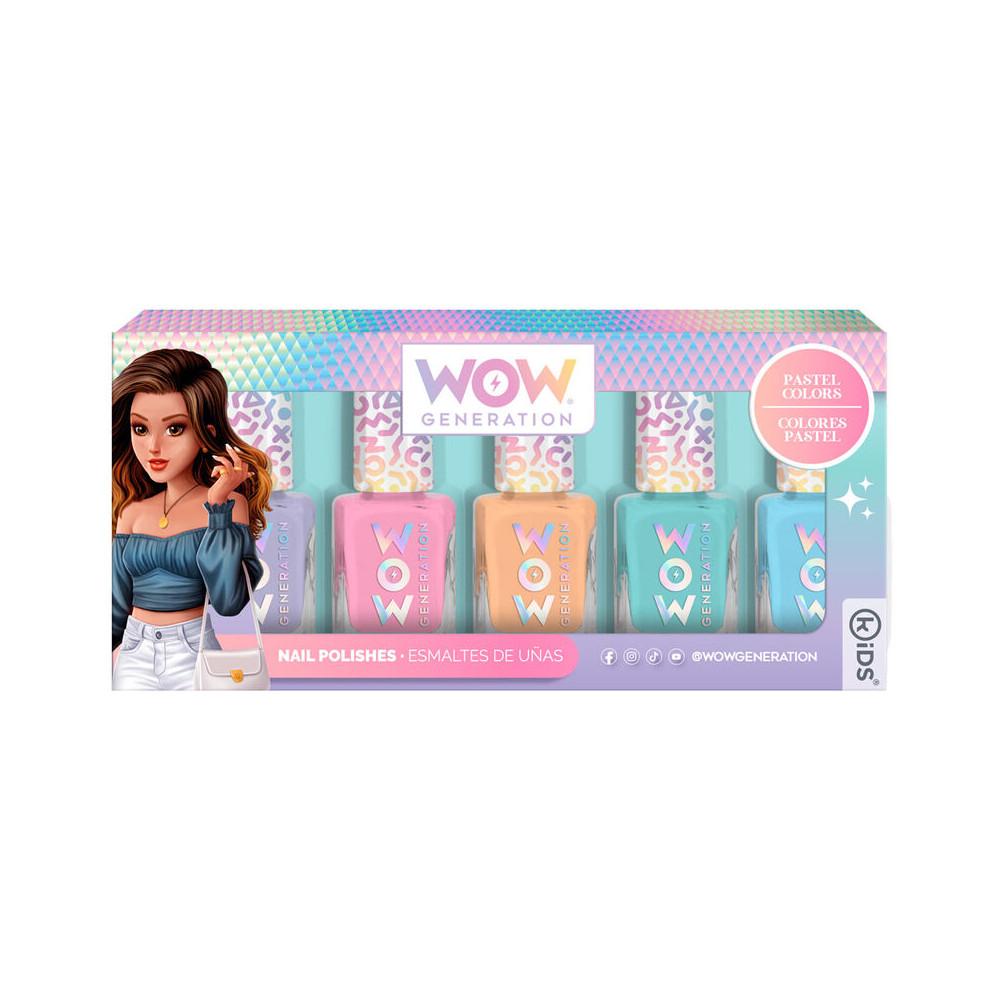 Blister 5 botes esmalte uñas Wow Generation